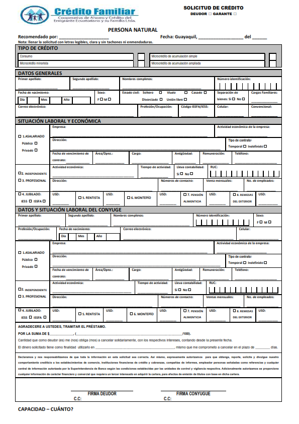 Solicitud de Crédito